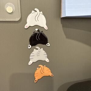 Funny Cat Bum Kitchen Magnets Set of 4  for Fridge, Locker, Office & Home Décor
